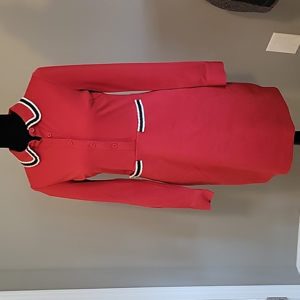 Red Boden dress with ribbon trim